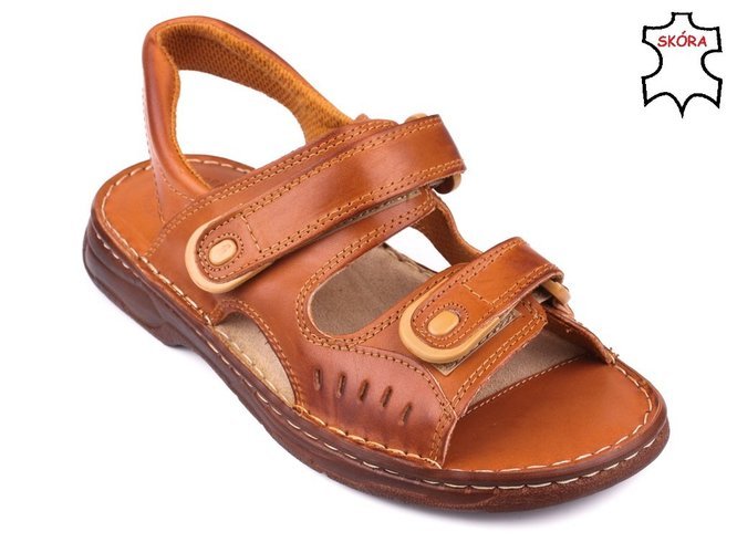 Men's sandals Łukpol R812KO cognac size 42-44