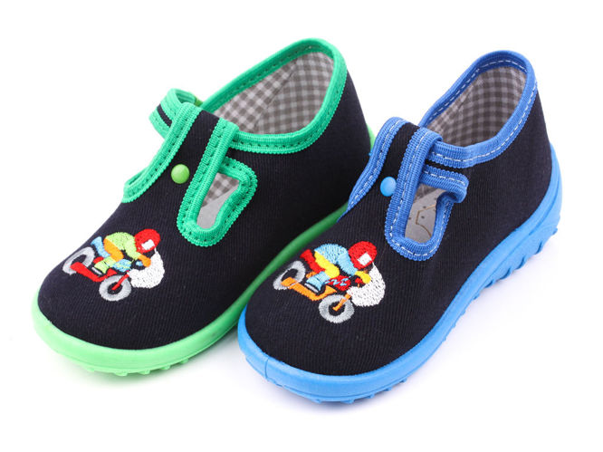 Children's sneakers for pairs Nazo 013MOTOR green and blue, sizes 18-27