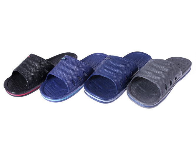 Youth pool slippers Gofar DF2090A black, navy blue, navy blue-white and gray, size 36-41