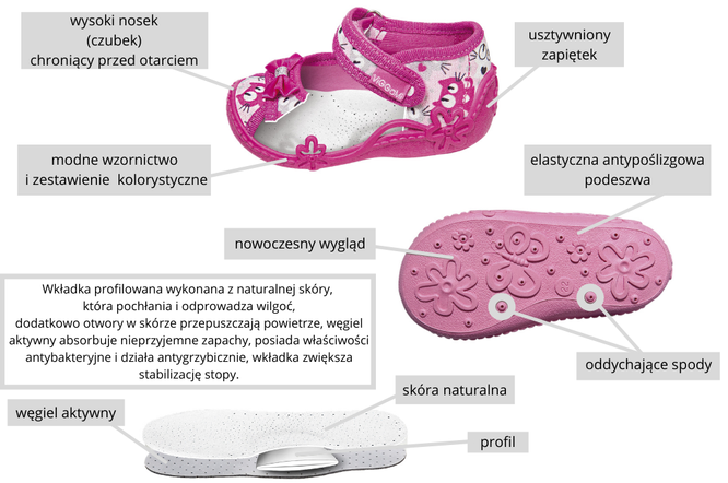 Children's sneakers Viggami ANIASERDUSZKA pink size 19-25