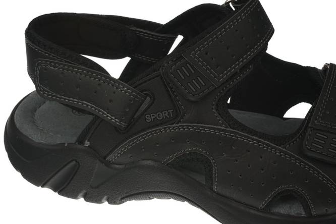 Men's sandals LinShi MA9894-1BL black size 39-43