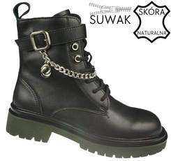 Glany damskie E.C Shine DEC1547-2BLJA czarne rozm.36-41