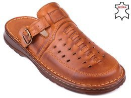 Klapki męskie Łukpol M803-1BR brązowe rozm.40-45