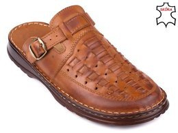 Klapki męskie Łukpol M803-1KO koniak rozm.41-46