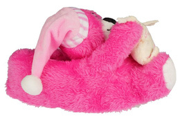 Bambosze tekstylne dziecięce American Club C35011FU ciemno-różowe rozm.30-35